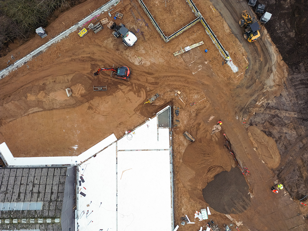 Erhvervsbyggeri byggeplads